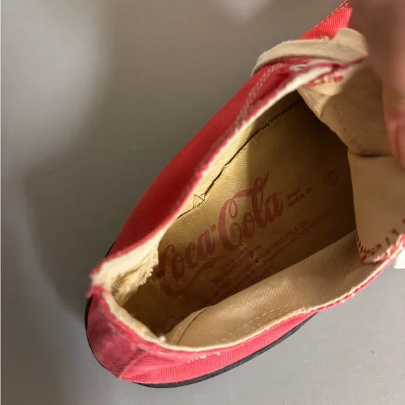 Vintage 80s Coca-Cola Canvas Sneakers Red Low-Top | Size 7 Retro Streetwear - Picture 10 of 11